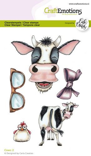 CraftEmotions clearstamps A6 - Cows 2 Carla Creaties