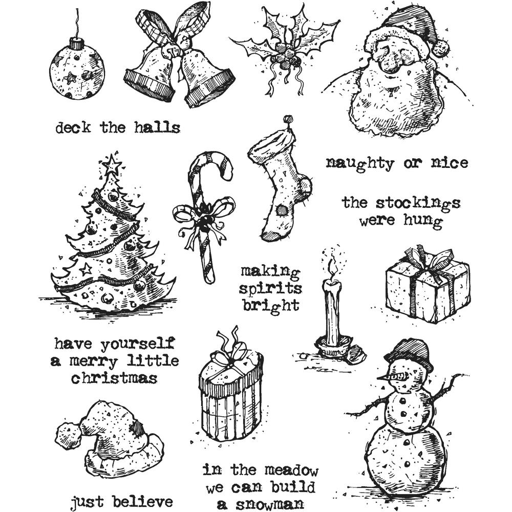 Tim Holtz Cling Stamps 7"X8.5" - Tattered Christmas  Tim Holtz Cling Stamps 7"X8.5" - Tattered Christmas