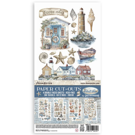 Stamperia - Silent Sea 6x12 Inch Paper Cut-outs (4pcs)