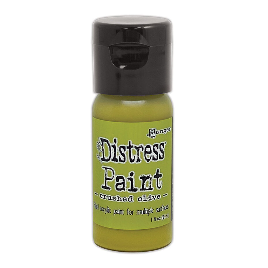 Ranger - Tim Holtz Distress Paint Flip Top Crushed Olive 1 fl oz (29 ml)