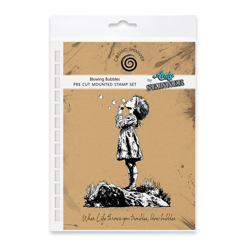 Andy Skinner -Blowing Bubbles Pre Cut Rubber Stamp Set