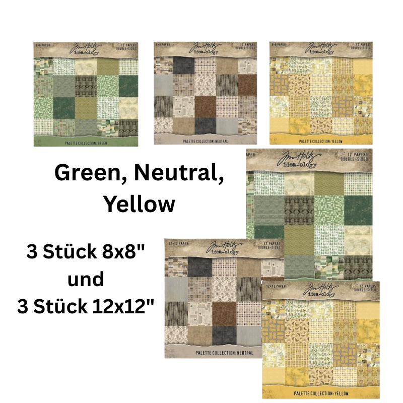 Idea-ology - Palette Collection SPARSET 3 Stück 8x8 Inch und 3 Stück 12x12 Inch Kopie