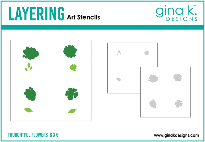 Gina K Designs -  STENCIL- Thoughtful Flowers 