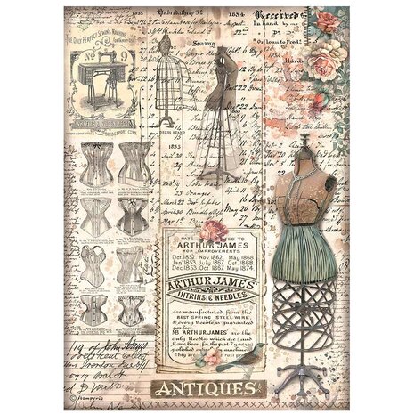 Stamperia - Brocante Antiques A4 Rice Paper Mannequin