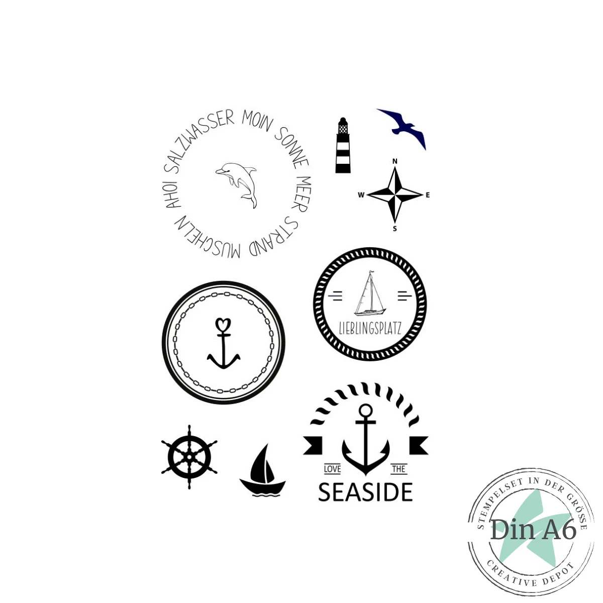 Creative Depot - Stempelset - Maritime Kreise