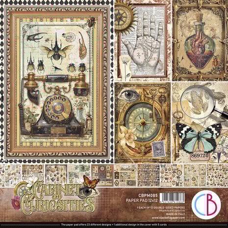 Ciao Bella - Cabinet of Curiosities 12x12 Inch Paper Pad (12pcs) Ciao Bella - Cabinet of Curiosities 12x12 Inch Paper Pad (12pcs)