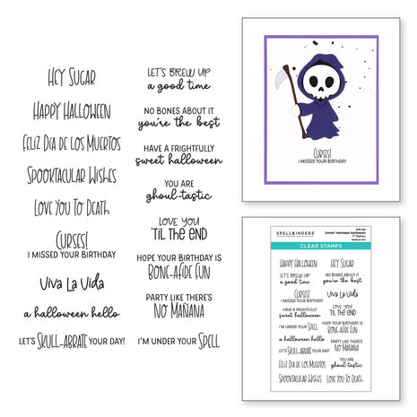 Spellbinders - Dancin' Halloween Sentiments Clear Stamp