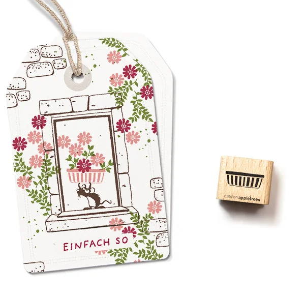 cats on appletrees - Ministempel Blumenkasten 1, Streifen