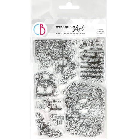 Ciao Bella -Cabinet of Curiosities 6x8 Inch Clear Stamps The Raven