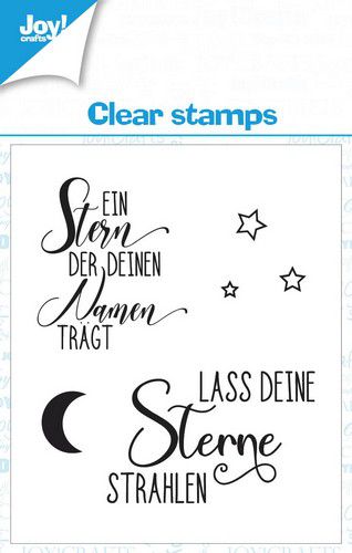 Joy! Crafts Clearstamp 7x7 cm - Sterne-Text DE-2 KreativDsein Design 
