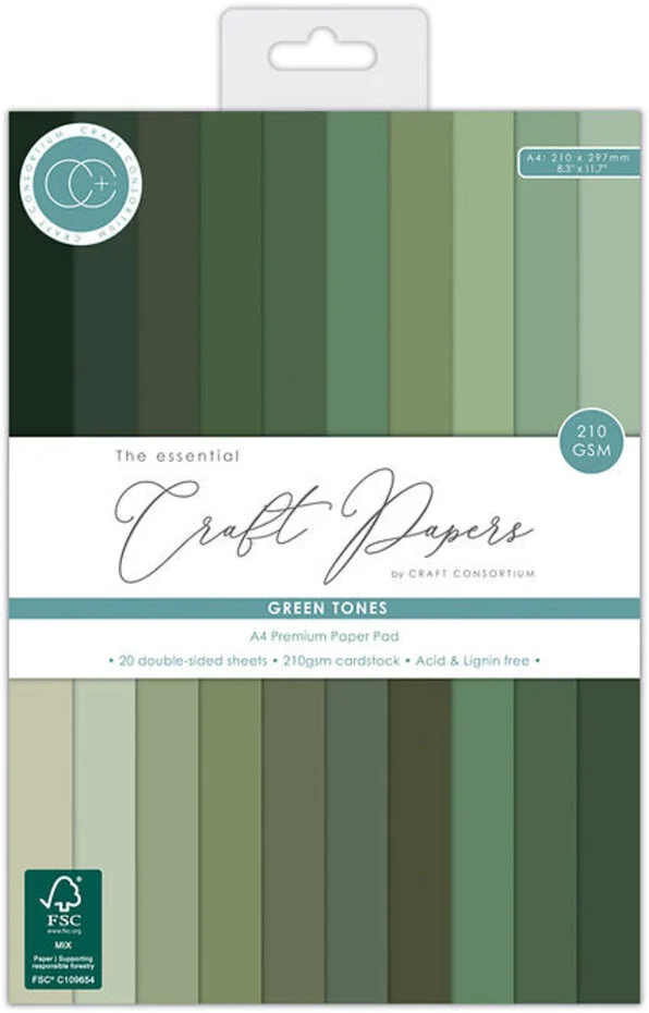 Craft Consortium - The Essentials A4 Premium Cardstock Pad Blue Tones