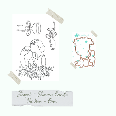 Creative Depot -   Bundle - Pärchen-Frau - Stempelset & Stanzen 