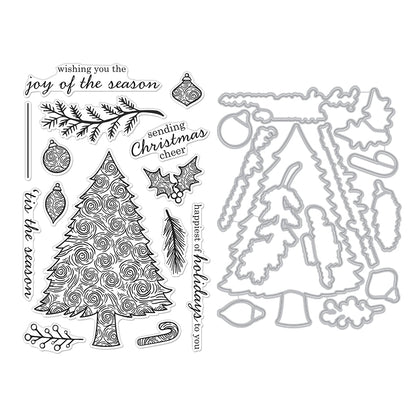 Hero Arts Swirly Christmas Tree Stamps & Dies Bundle