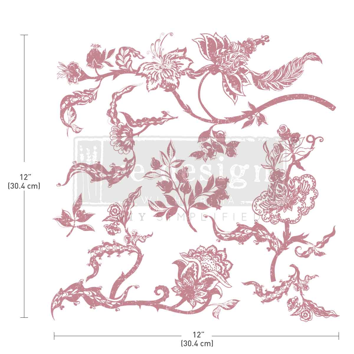 Redesign Decor Stamp – Distressed Floral Prints – 12″x12″