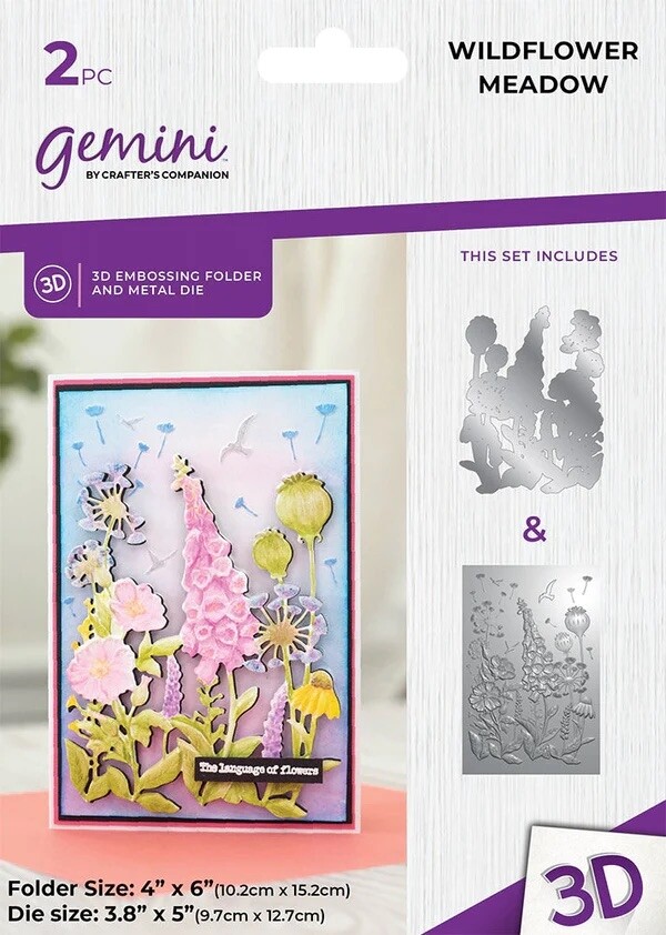 Gemini - 3D Embossingfolder/Snijmal 4"x6" - Wildflower Meadow