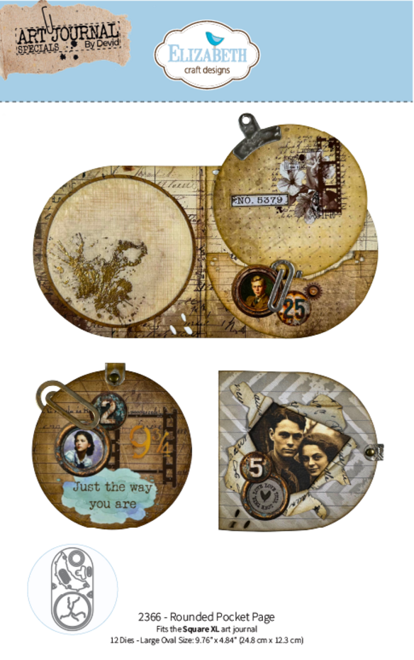 Elizabeth Craft - Beautifully Worn Die Rounded Pocket Page by Devid Roodenburg