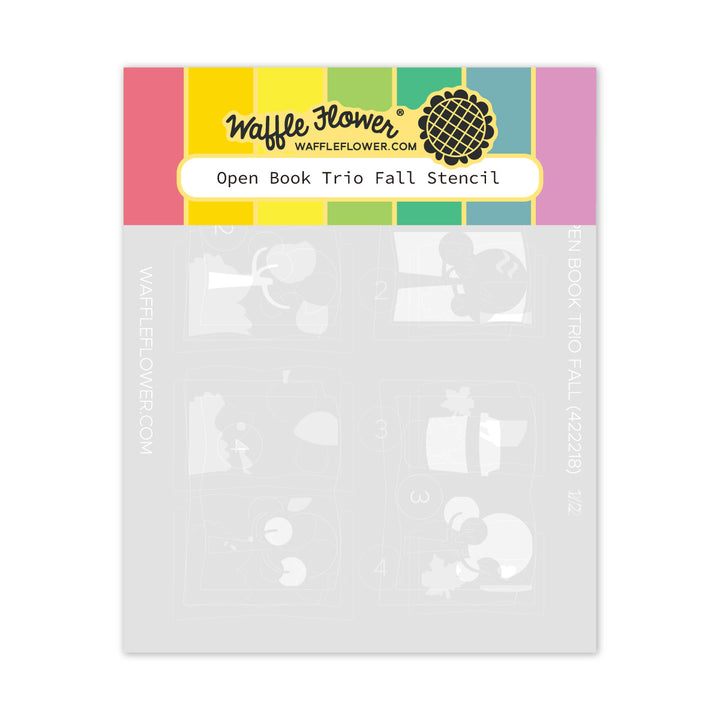 Waffle Flower - Open Book Trio Fall Stencil Waffle Flower - Open Book Trio Fall Stencil