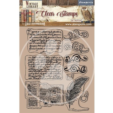 Stamperia- Vintage Library Clear Stamps Calligraphy
