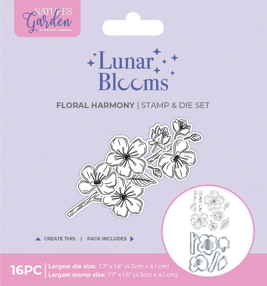 Crafters Companion - Lunar Blooms Stamp & Die Floral Harmony