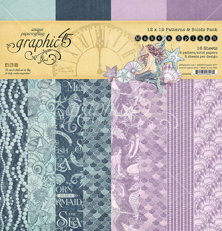 Graphic 45 - Make a Splash 12x12 Inch Patterns & Solids Pack