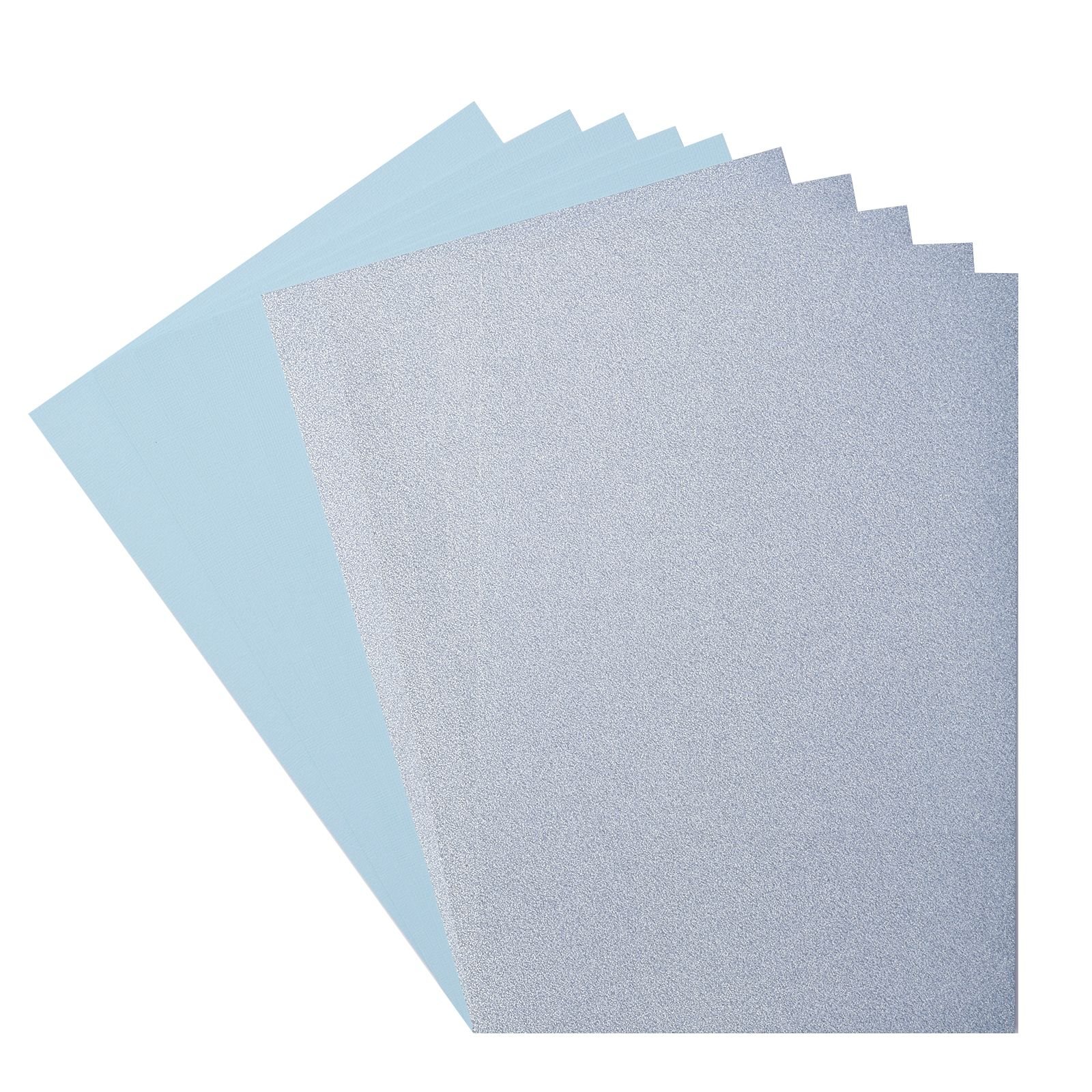 Florence • Glitter Paper and Cardstock Set 216g A4 10x Light Blue/Glacier