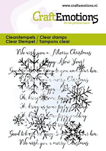 CraftEmotions Clearstamps 6x7cm - Text und Schneeflocken