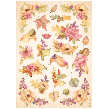 Stamperia - A4 Rice Paper Woodland Flowers
