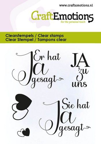 CraftEmotions clearstamps 6x7cm - Er hat Ja gesagt- Text DE KreativDsein Design - Billes