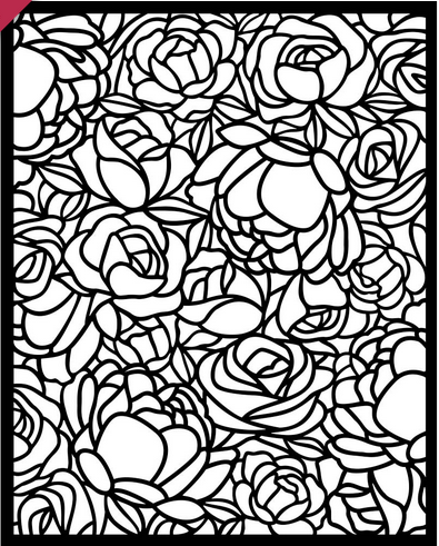 Stamperia - Thick stencil cm 20X25 - Romance Forever rose pattern
