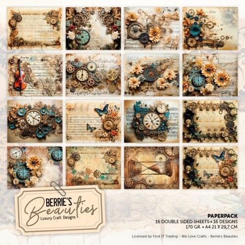 Paperpack - Berries Beauties - Steam Punk - A4 Paperpack - Berries Beauties - Steam Punk - A4