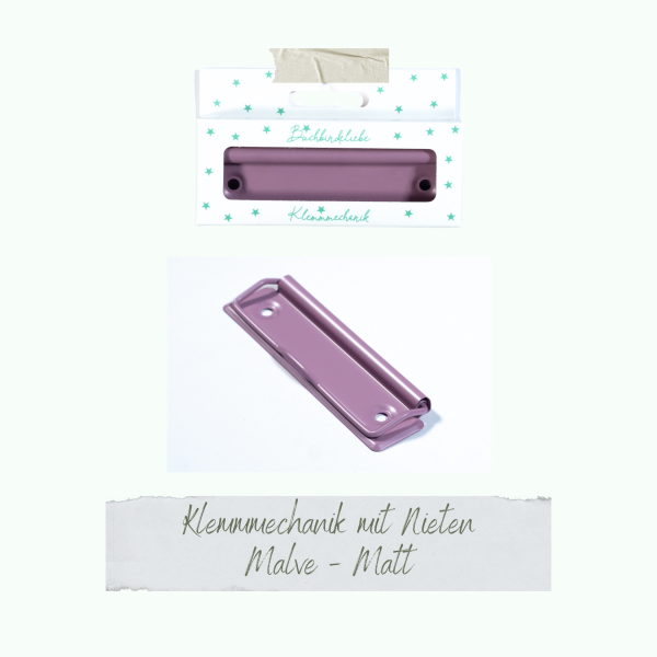 Creative Depot -   Klemmmechaniken - Malve - Matt - Buchbindeliebe - 3 Stück inkl. Nieten  Creative Depot -   Klemmmechaniken - Malve - Matt - Buchbindeliebe - 3 Stück inkl. Nieten