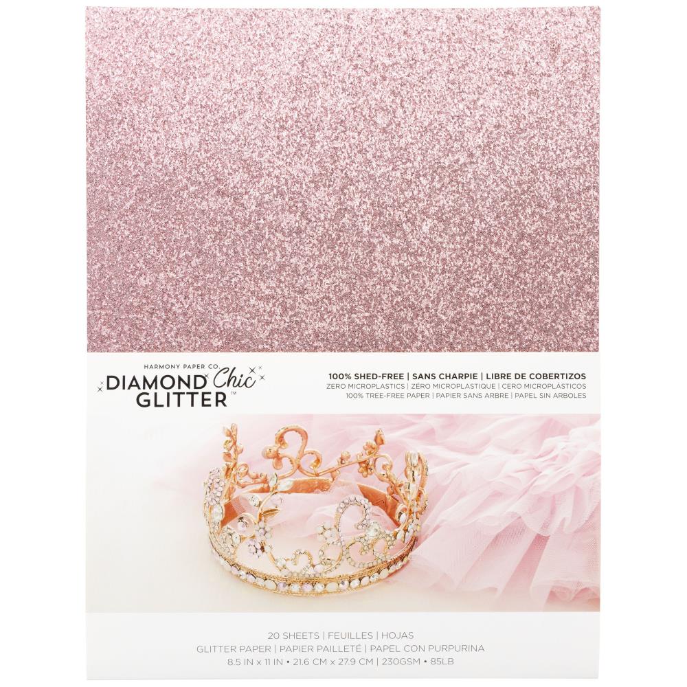 Harmony Diamond Chic Glitter Cardstock - Princess Pink