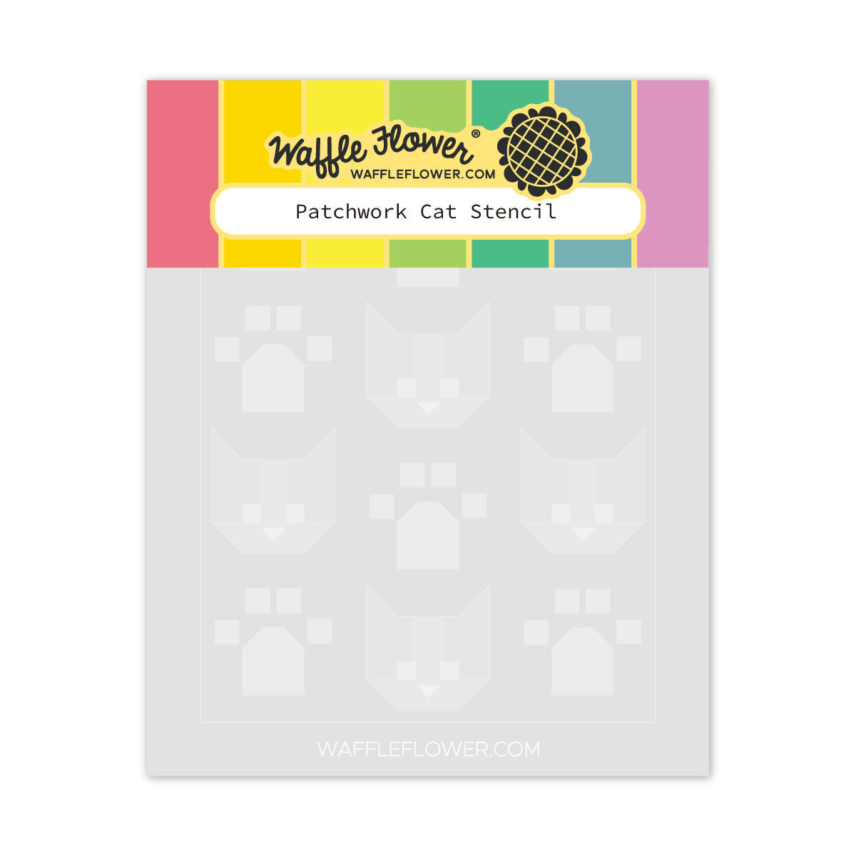 Waffle Flower - Patchwork Cat Stencil