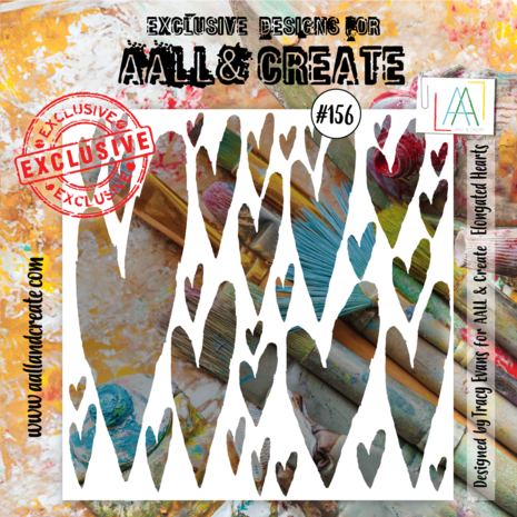 AALL & Create - Stencil 6x6 Inch Elongated Hearts