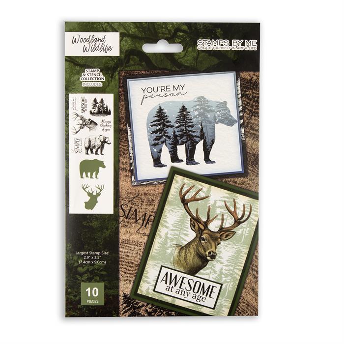 STAMPS BY ME - WOODLAND WILDLIFE - STAMP AND STENCIL SET