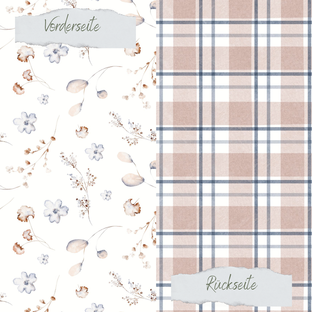 Creative Depot - Designpapier - Trockenblumen Naturell - Doppelseitig bedruckt