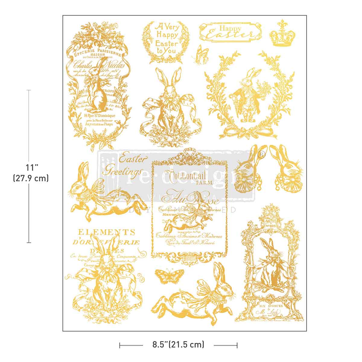 Re-Design - H2O Transfers Single Sheet Gold – Gilded Spring – 1 sheet