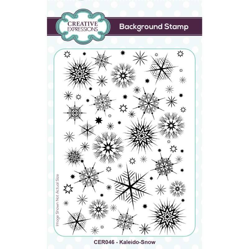 Creative Expressions Kaleido-Snow 4 in x 6 in Pre Cut Rubber Stamp