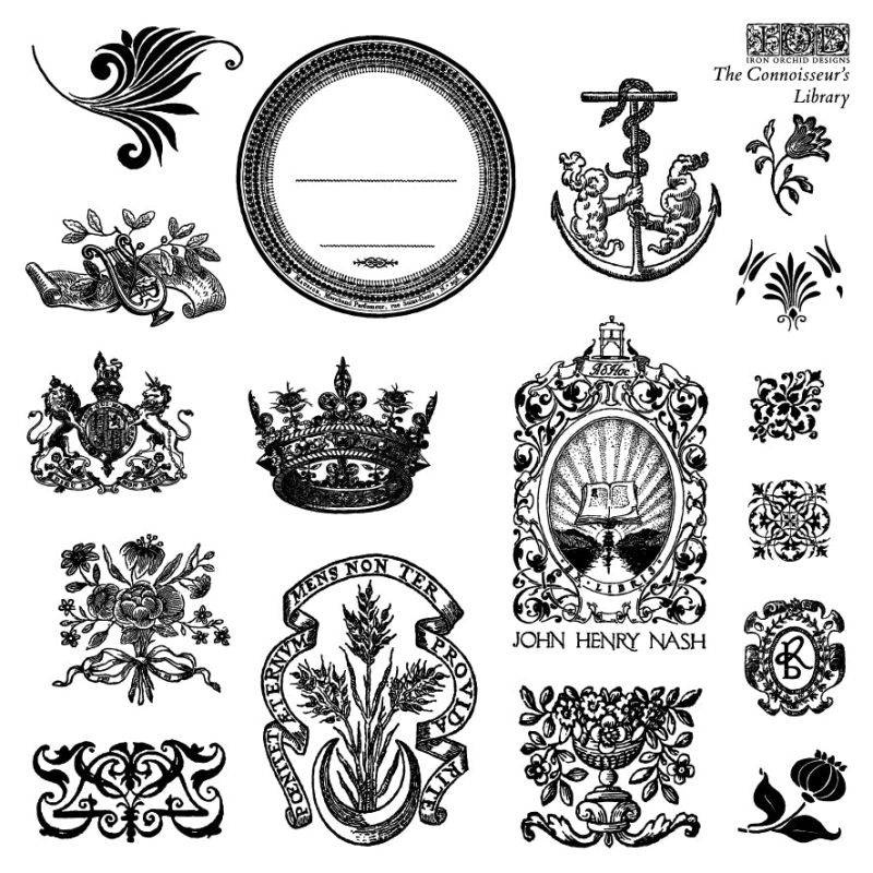 IOD - Stempel - The Connoisseur's Library Labels 6x6