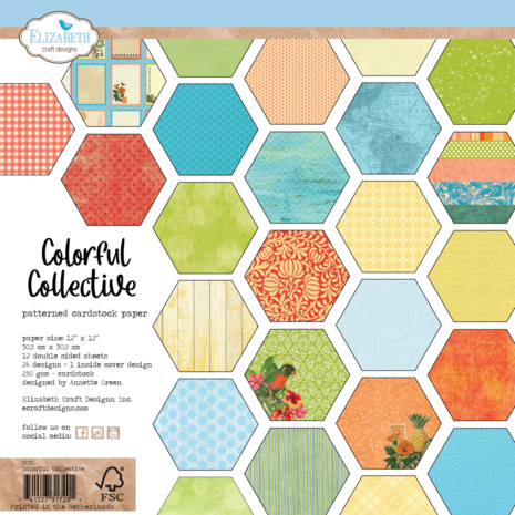 Elizabeth Craft Designs - Sunny Days 12x12 Inch Patterned Cardstock Paper Colorful Collective Elizabeth Craft Designs - Sunny Days 12x12 Inch Patterned Cardstock Paper Colorful Collective