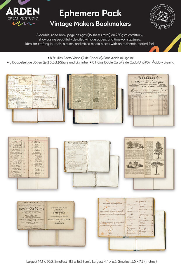 Arden Creative Studio - Vintage Makers Bookmakers Ephemera Pack by Katie Pertiet