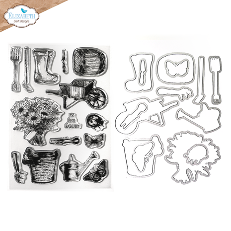 Elizabeth Craft Designs - In the Garden Stamp and Die Set Garden of Love
