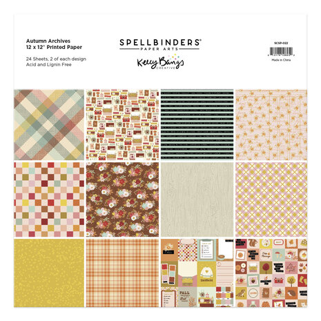 Spellbinders - Autumn Archives 12x12 Inch Printed Paper Pack