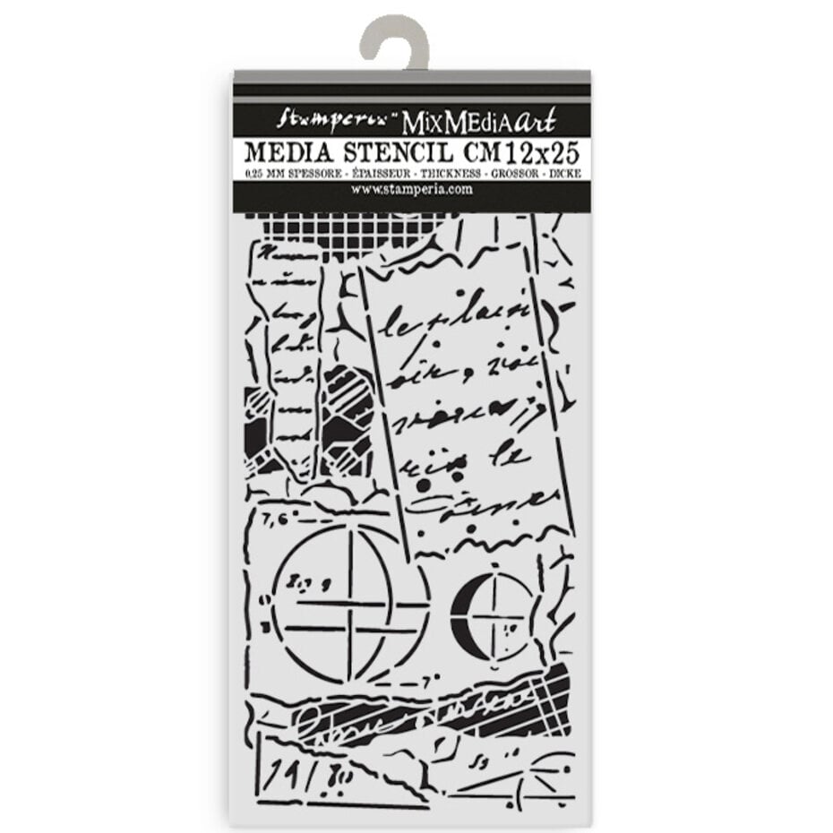 Stamperia - A New Beginning Thick Stencil 12x25cm Notes