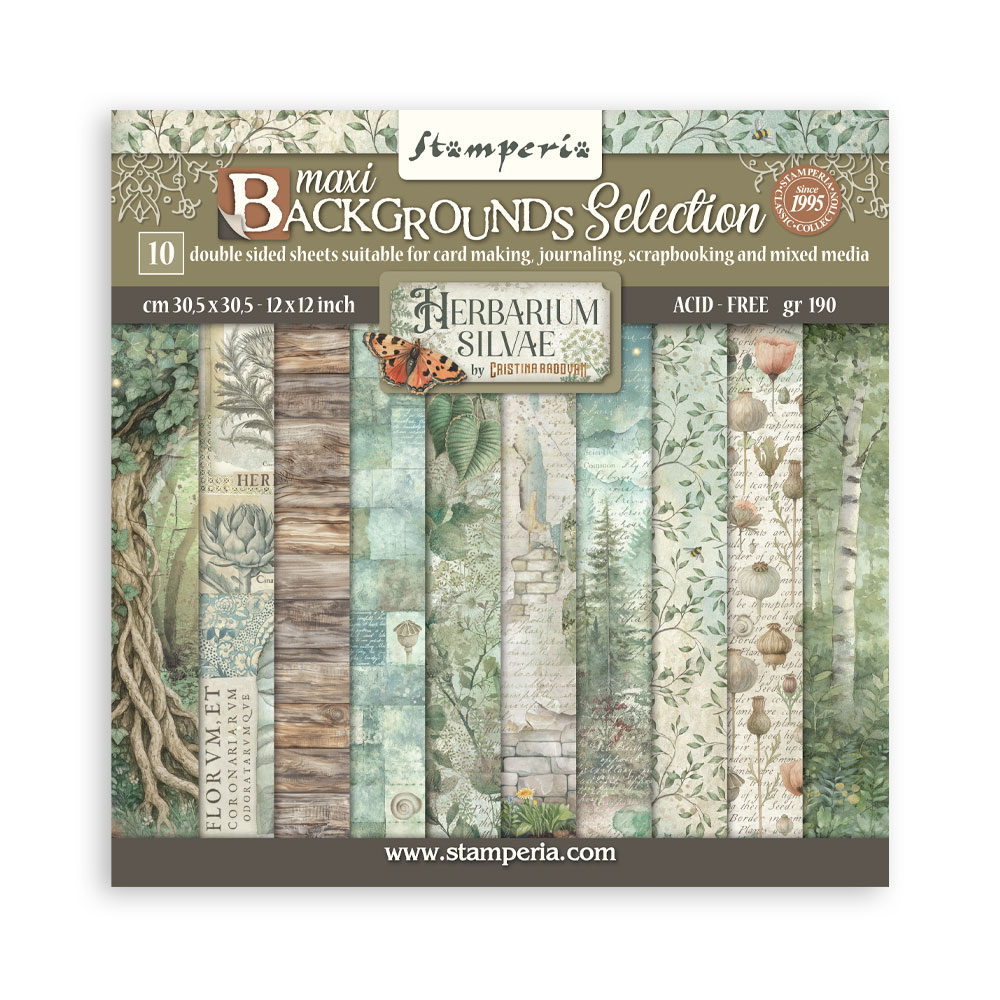Stamperia - Scrapbooking Pad - Backround Selection - Herbarium Silvae