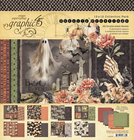 Graphic 45 - Ghostly Greetings 12x12 Inch Collection Pack Graphic 45 - Ghostly Greetings 12x12 Inch Collection Pack