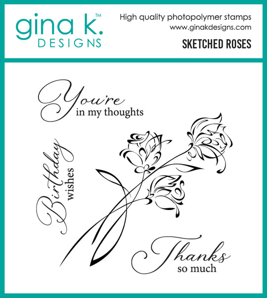 Gina K Designs -   STAMPS- Sketched Roses 