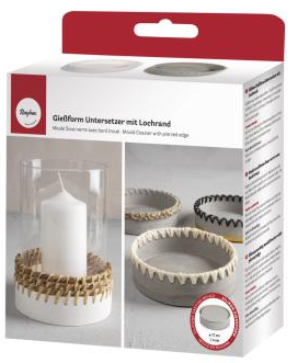  Silikon Gießform Untersetzer m. Lochrand 