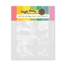 Waffle Flower - Nesting Postage Collage Mush Love Stencil Waffle Flower - Nesting Postage Collage Mush Love Stencil