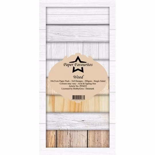 Paper Favourites - Design Papier Holz, Wood 10 x 21 Paper Pack